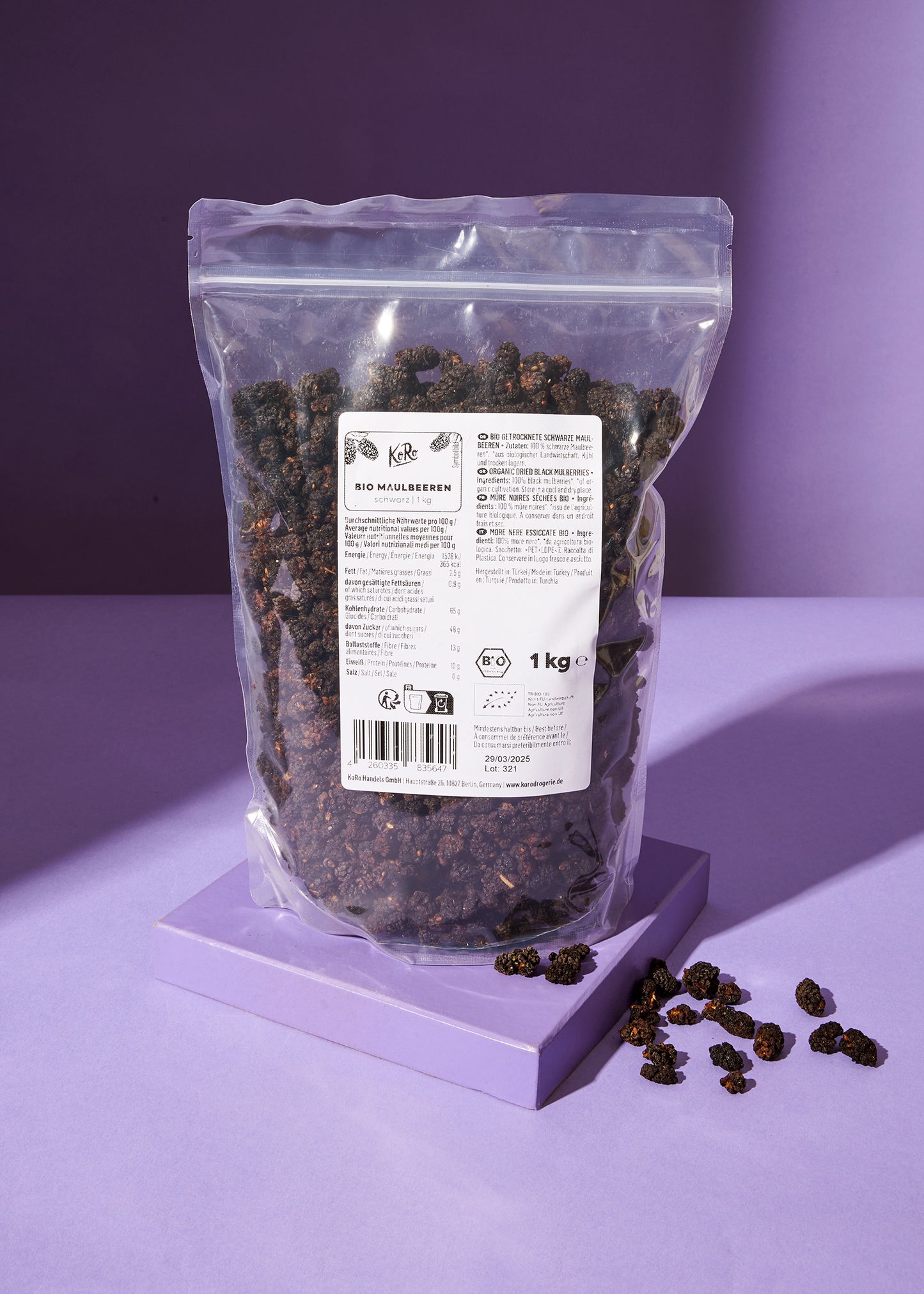 Schwarze Bio Maulbeeren 1 kg
