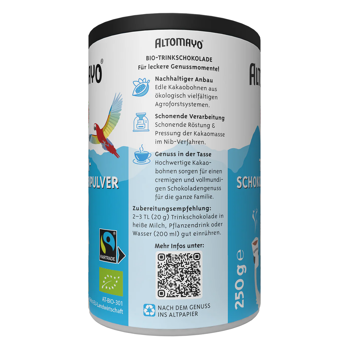 ALTOMAYO Fairtrade Trinkschokolade | Pulver 250g